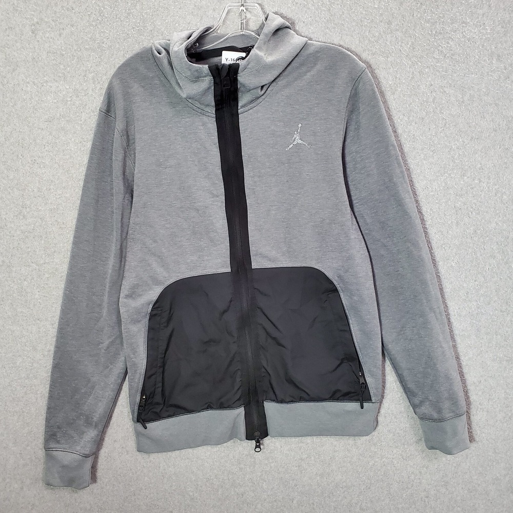 Air Jordan Men Sweatshirt Small Gray Statement Fleece Logo Jumpman‎ Dri Fit